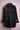 Black denim jacket with colorful floral embroidery on shoulder displayed on pink wire mannequin